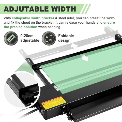 Beefy 24 Inch Acrylic Bender With Digital Temperature Display And Spare Heating Wire, Adjustable Length And Angle Plastic Bending Machine, 110V Black For DIY Sign Making, Craft Projects, And Custom Acrylic Creations with adjustable width bracket