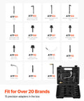 15 adapters for Pneumatic Transmission Fluid Pump 8 L Oil Fluid Extractor And ATF Refill Dispenser With HDPE Tank, displayed in case