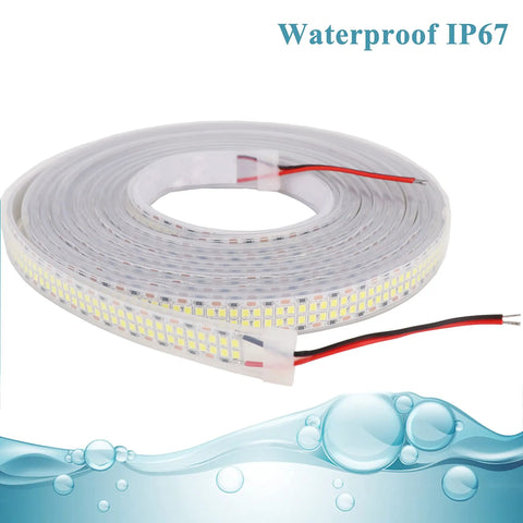 Ultra Bright Double Row Led Strip Lights 16.4ft 12V Daylight White 6500K 480 LEDs Per Meter Waterproof IP67 Dimmable Tape
