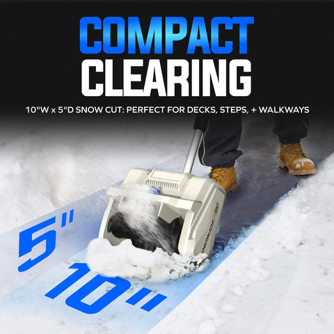 Cordless Electric Snow Shovel Kit With Adjustable Handle 20V Max Battery And Charger 10 Inch Clearing Path Up To 21,200 RPM