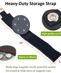 Heavy Duty Magnetic Garage Organizer Straps For Cords Hoses Cables Ropes And Tools Velcro Magnetic Holder 2 Pack detail view