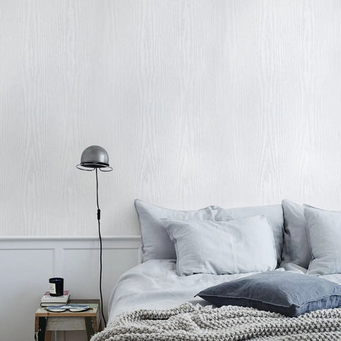 White Wood Grain Peel And Stick Wallpaper 15.7 In By 118 In Waterproof Vinyl For Cabinets Kitchens And Furniture Upgrade DIY Friendly Real Look