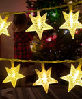 33 Ft 100 LED Star Fairy String Lights With Remote And Timer For Indoor And Outdoor Use Warm White Waterproof close-up