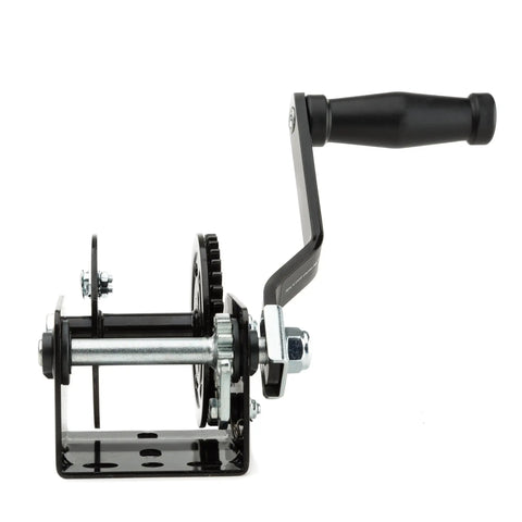 600 Pound Capacity Trailer Winch With Beefy All Steel Frame And Zinc Plated Hardware, Weather Resistant Design, side view