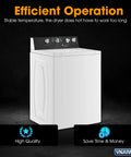 Front view of a white dryer highlighting efficient operation, compatible with Neptune 3000 Series Dryer Repair Kit All In One Replacement Set