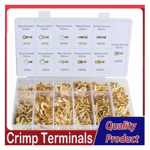 Grab A Solid Assorted Kit Of 750 Insulated Male And Female Wire Connectors Featuring 2 Point 8 Millimeter 4 Point 8 Millimeter And 6 Point 3 Millimeter Crimp Spade Terminals Perfect For Any Electrical Job Or Auto Repair Gig Needing Reliable Quick. plastic crimp terminal kit with ring connectors and spade tips