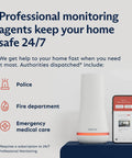 5 Piece Wireless Home Security System With Optional 24 Seven Pro Monitoring No Contract Plug And Play Setup Compatible With Alexa And Google Assistant White, showing monitoring details