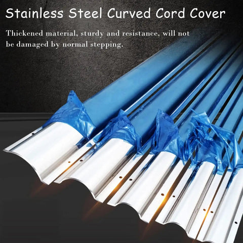 Heavy Duty Stainless Steel Cord Cover Raceway For Walls And Floors, Built Like A Tank, 79 Inch Length with protective film