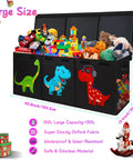 Giant Collapsible Toy Box With Lids Extra Large 40x16x16 Inches Storage Chest For Kids Playrooms Living Rooms And Nurseries Perfect For Plushies Blankets Clothes Groceries And More filled with toys