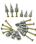 Heavy Duty Zinc Self Drilling Drywall Anchors Kit With Screws For Strong Indoor Mounts Rust Proof Metal Construction Quick Mount Self Drilling Tip Includes Fifty Anchors And One And One Quarter Inch Screws
