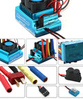 Eighty Amp Waterproof Brushless Electronic Speed Controller for One Tenth Scale RC Cars and Boats, Pro Grade Aluminum Alloy Housing