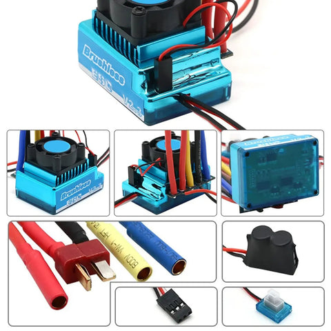 Eighty Amp Waterproof Brushless Electronic Speed Controller for One Tenth Scale RC Cars and Boats, Pro Grade Aluminum Alloy Housing