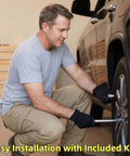 Man installing Honda Wheel Lock Kit 6 Piece M12x1.5 Anti Theft Lug Nuts With 2 Keys Ball Seat For All Honda Factory Wheels