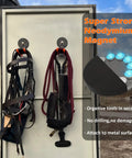 Heavy Duty Magnetic Tool Hooks For Garage And Shop, No Drill Mount, installed on metal surface with hoses and cords