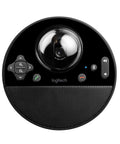 All In One Desktop Video Conference Webcam With Carl Zeiss 1080p Hd Lens and Full Duplex Speakerphone, top view showing controls.