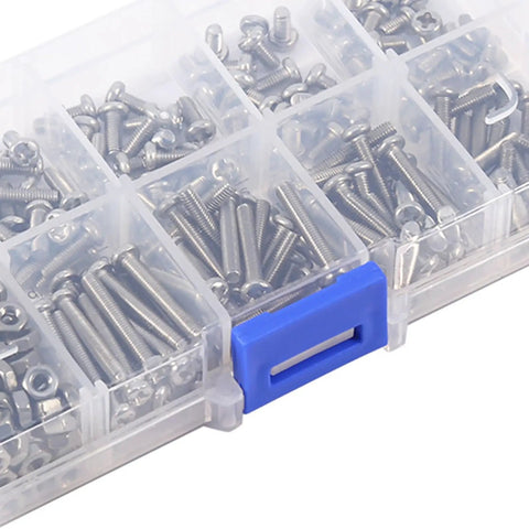 Stainless Steel Screws And Nuts Set Kit 340 Pieces 304 Rustproof Hardware Fasteners For Furniture Repair DIY Projects