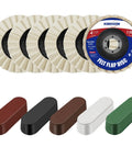 11 Piece Wool Felt Polishing Disc And Polishing Compound Kit With 6 Wool Felt Flap Wheels And 5 Polishing Compounds For Angle Grinder