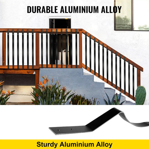 Wave Arc Aluminum Deck Balusters 32.25 Inch Long 51 Pack With Screws For Wood And Composite Deck Rails installation on outdoor stair railing