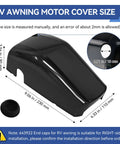 Right Side RV Awning Motor Cover 643922 For Camper Awnings And Drive Head End Caps Replacement Front End Cap For Awnings On Trailers Fits Various Systems Beefed Up Heavy Duty Durable Black, black ABS cover with 230 mm dimensions