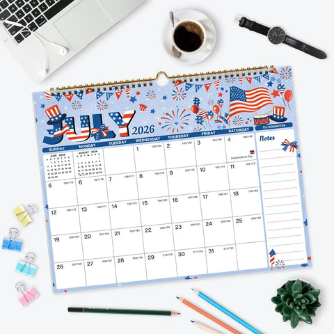 Large 2026 2027 Wall Calendar 18 Month Planner July To December Featuring 12 Fresh Patterns 14.8 X 11.5 Inches Legit Daily Schedule Organizer For Kitchen Or Office Decor To Keep Your Life Together