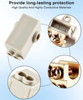 Hella Tough One To Two Out T Tap Wire Splice Connectors 6 Awg To 13 Awg 80 Amp 1000 Volt detailed view, brass terminals, durable design.