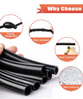 Flexible Silicone Vacuum Hose Three Eighth Inch Inner Diameter Ten Millimeter Ten Foot Long For Auto Use Black Heavy Duty 130 PSI