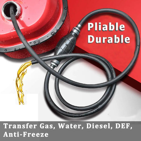 High Flow Siphon Pump Handheld Fuel Transfer Kit For Gasoline Diesel Water And Oils Portable Manual Siphon With 2M Hose