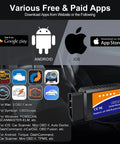 Bluetooth OBD2 Scanner For iPhone iOS Android Windows Car Code Reader With Live Data Check Engine Light Auto Diagnostic Tool OBDII Adapter