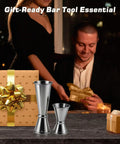 Stainless Steel Cocktail Jiggers 2 Pack Japanese Style Double Measuring Cups For Bartenders 1oz 2oz and 0.5oz 1oz Decor Gift