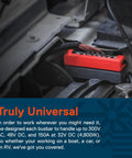 Hardcore 12V Power Distribution Terminal Block And Battery Bus Bar Kit With Insulated Negative Positive Terminals, mounted in vehicle compartment.