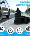 Close-up of rubber nails from 60 Piece Tire Repair Kit With Rubber Nails And Screw Plugs, Includes Screwdriver, Self Service Patch Tool