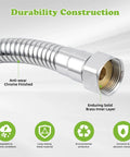 Swivel Garden Hose Adapter Protector With All Metal Construction And Three Quarter Inch Connection Extends Your Hose For Flexible Angles Prevents Kinks And Leaks For No Fuss Watering Reach And Durable Hose Extension, chrome finish
