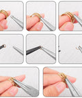 Using 5 Piece Jewelry Pliers Set For Beading And Wire Wrapping Handy Jewelry Making Tools Kit to handle rings and wire