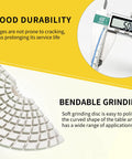 Close-up of flexible 5-Inch Diamond Polishing Pads Kit with 5/8-11 Backer Pad for Wet/Dry use, durability highlighted.