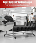 Open Style Mobile Floor Mat Transporter Cart With Wheels, Heavy Duty Galvanized Steel Rack For Industrial And Commercial Mats