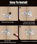 Step-by-step installation of 20-Piece Cabinet Hinge Repair Kit With Upgraded Half Square Plates And Screws for easy DIY fix.