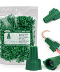 Winged Ground Wire Nuts With Hole For Easy Twist On Green Wire Caps 14-10 AWG Positive Grounding Connectors Pack Of 600