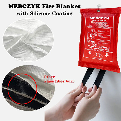 Heavy Duty Silicone Fire Blanket For Kitchen And Home Gutsy Flame Retardant Shield Smooth Coating Ditches The Itchy Fibers Backyard Grill Ready Road Trip Safe Thirty Nine Inch Emergency Cover