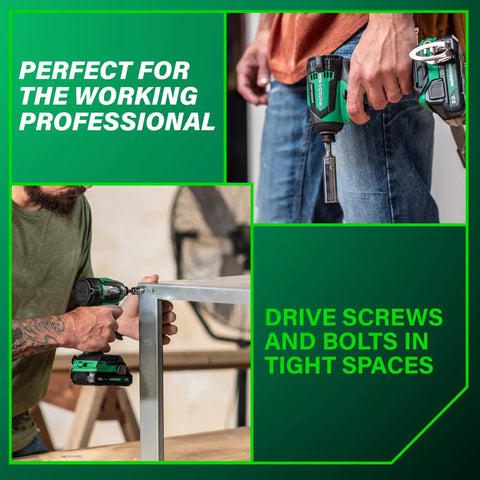 18V MultiVolt Brushless Impact Driver Kit with 2 Batteries in use driving screws in tight spaces
