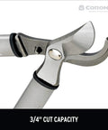 Forged Steel ClassicCUT Bypass Hand Pruner, side view, showcasing 3/4-inch cut capacity and durable forged steel blades.