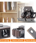 10 Pack Double Roller Cabinet Latches With Spear Strike For Cupboard Closet Door Easy Install Secure Closure Antique Bronze Finish