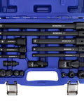 Pro-Grade 18-Piece Impact Socket Extension Set with Adapters, Ratchet Extensions, Extension Bars in blue case