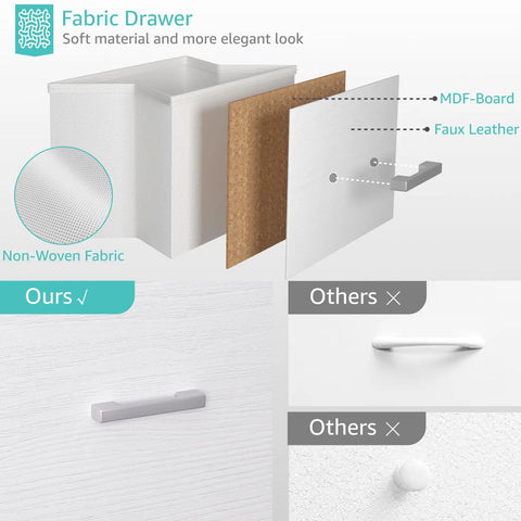 Stackable Fabric Storage Drawers 2 Pack White Closet Organizer Keep Your Setup Tight With Space Saving Folding Bins Heavy Duty Rubber Pad No Hassle Modern Style For Bedroom
