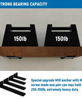 Heavy Duty 6 Inch Floating Shelf Brackets Six Pack Rustic Industrial T Type Hidden Metal Brackets 1/5 Inch Thick Ultra Slim