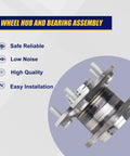 Rear Wheel Bearing And Hub Assembly 512284 For Toyota Highlander 2004 2013 Venza 2009 2016 And Lexus RX330 RX350 RX400h AWD With ABS 5 Lug Replacement, close-up view