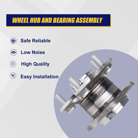 Rear Wheel Bearing And Hub Assembly 512284 For Toyota Highlander 2004 2013 Venza 2009 2016 And Lexus RX330 RX350 RX400h AWD With ABS 5 Lug Replacement, close-up view