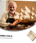 Wooden Mooring Tool For Sailing Model Ships Lightweight Chic DIY Ship Kit Accessory With Scale Display shown with model ship and tools
