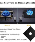 Before and after using Stove Covers Set Eight Pcs 0.2mm 10.6x10.6 Inch Gas Range Protectors With Two Pcs 21 Inch Silicone Gap Covers