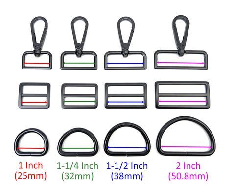 Heavy Duty 15 Piece Bronze Hardware Kit For Bags Featuring Rock Solid Swivel Hooks D Rings And Tri Glide Buckles Made From Zinc Alloy Built Tough and craft accessories in various sizes.