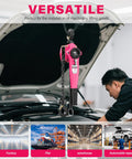 Lever Chain Hoist One And A Half Ton Capacity With Ten Foot Lift And Dual Heavy Duty Hooks Manganese Steel G80 Chain Double Pawl Brake Come Along For Warehouse Automotive Garages Pink Finish hoisting engine under car hood